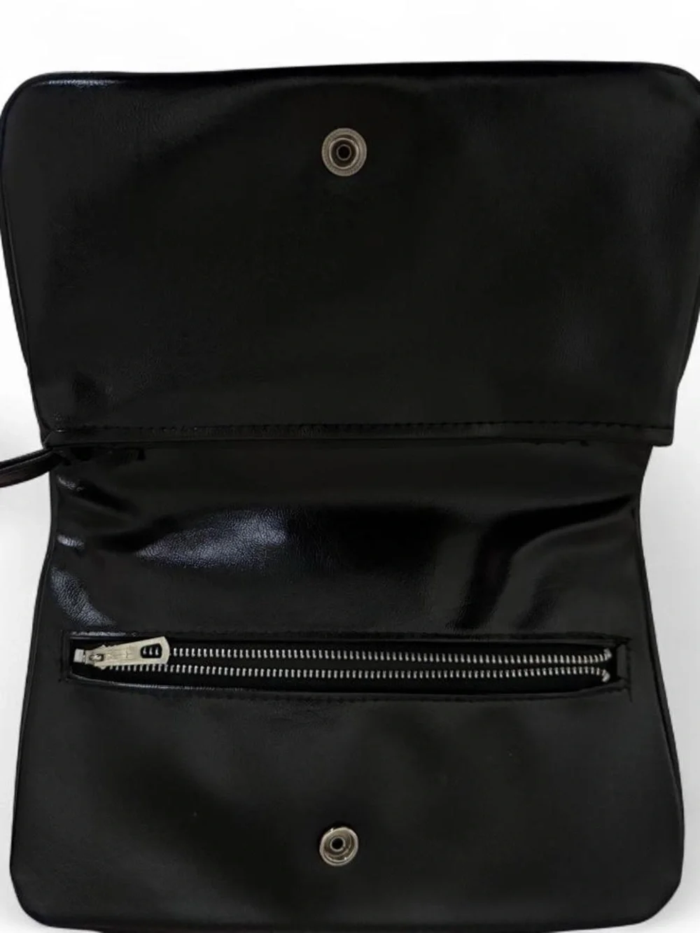 Classic Black Leather Women's Clutch